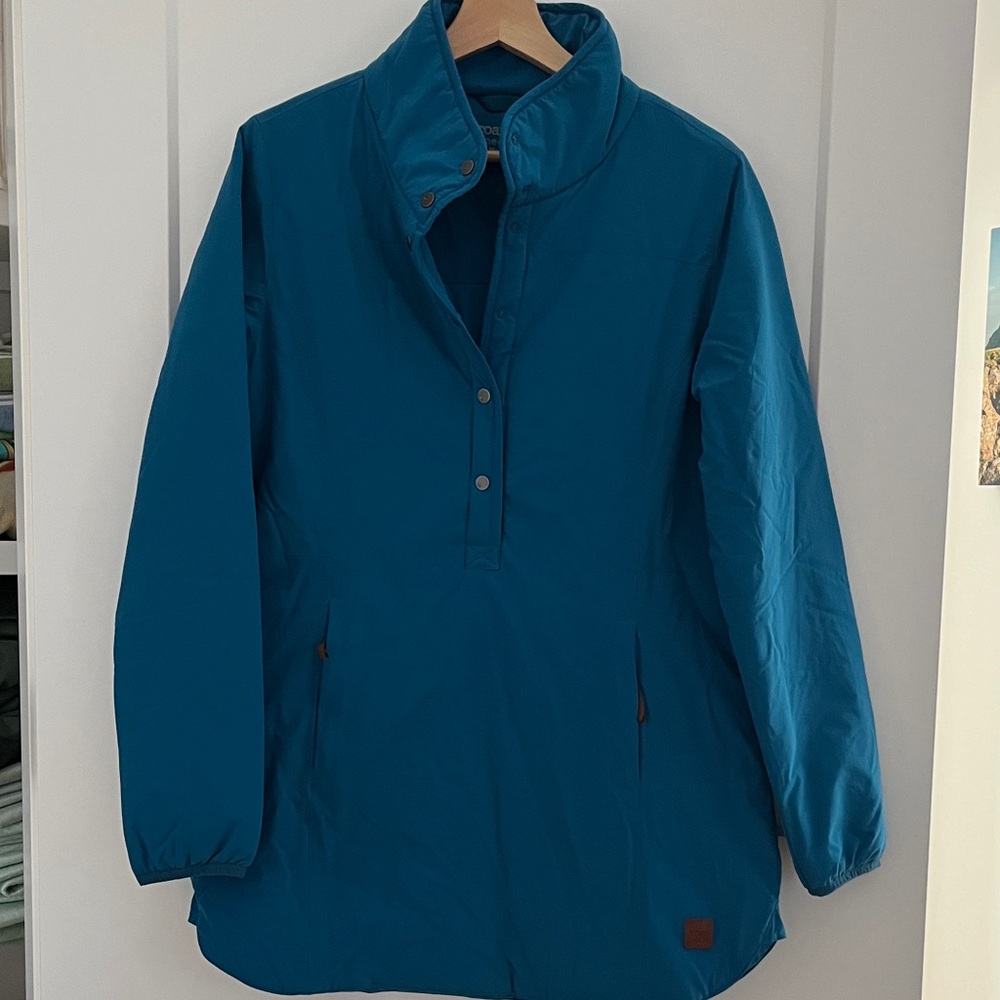 Toad&Co Women's Teal 1/2 button Henley style lightweight jacket